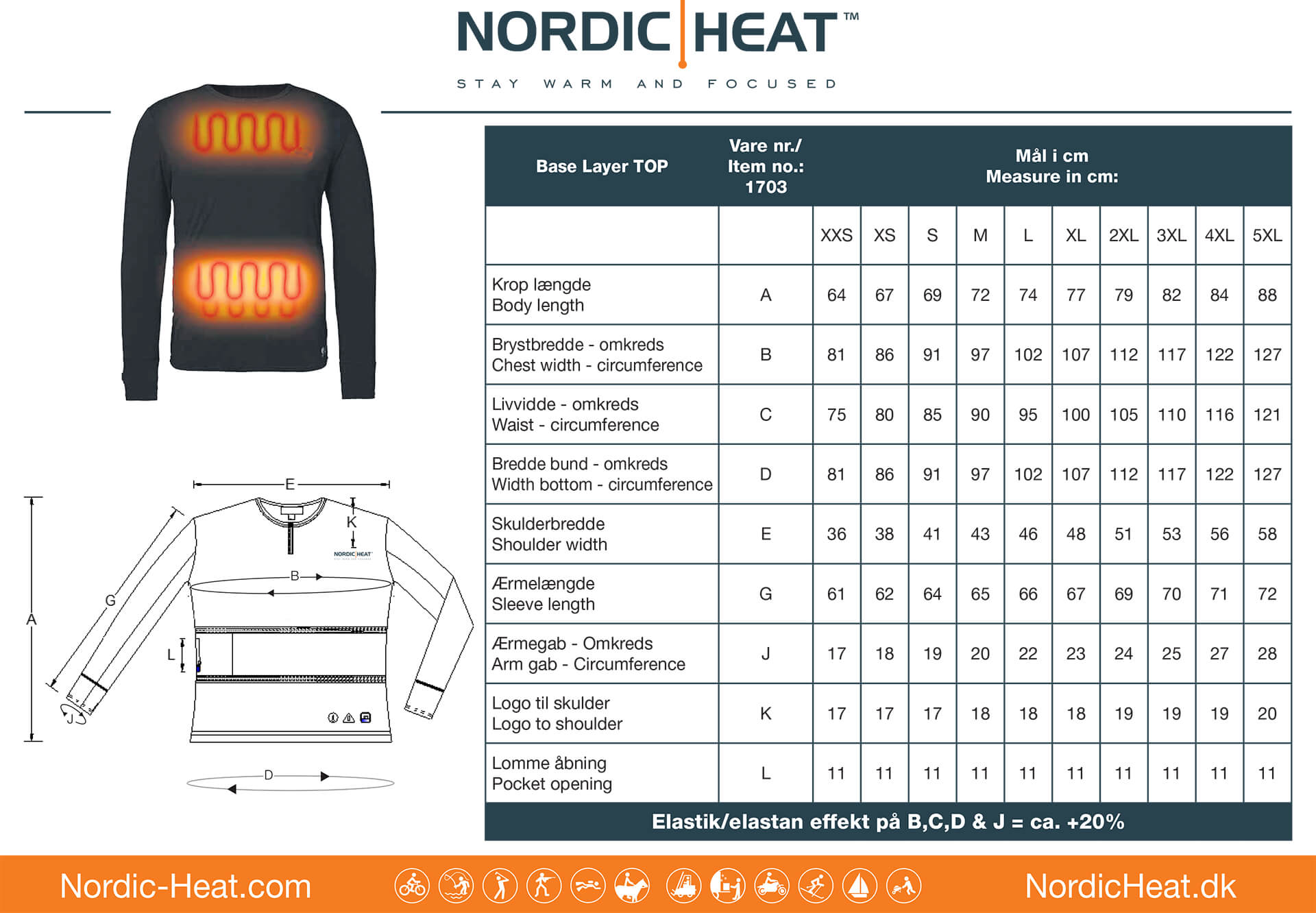 Size guide - Nordic Heat upper layers