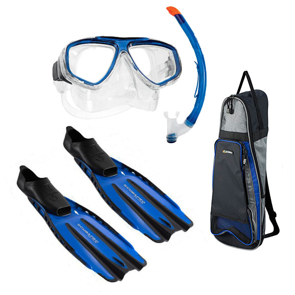 Scubapro, Snorkelsæt BRONZE komplet Blå 44/45 Billede af Scubapro, Snorkelsæt BRONZE komplet Blå 44/45